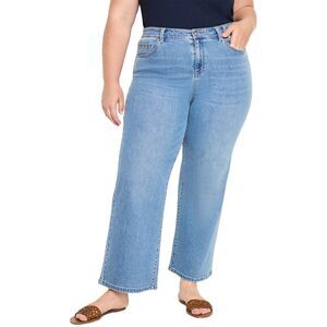 Nic+Zoe Womens Plus Wide Leg Weekend Jean, Blue